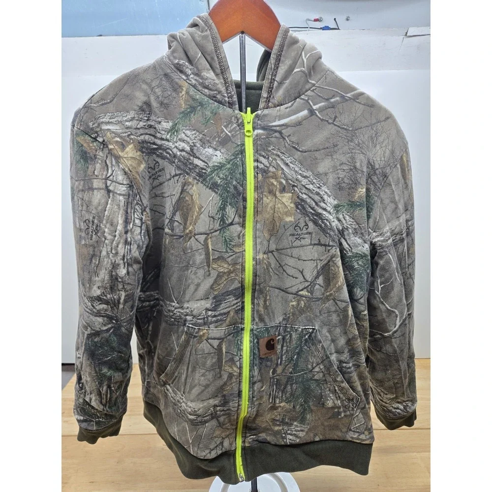 Carhartt Kids Hooded Reversible Jacket XL(18/20) Olive Green/Camo Realtree
